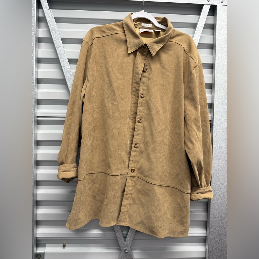 Joanna Plus Vintage Women's 2X Stretch Long Sleeve Button Up